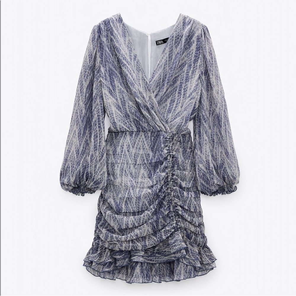 Zara Blue Animal Print Dress